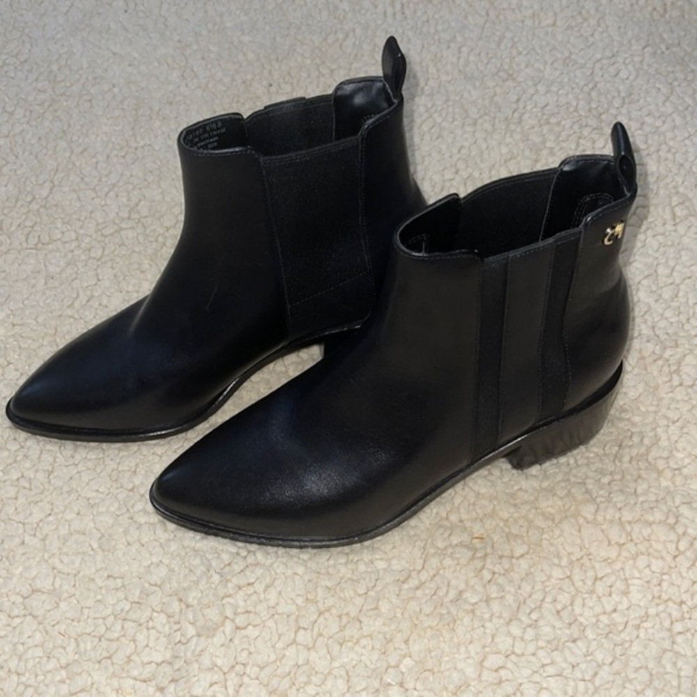 BLACK LEATHER ANKLE BOOT COLE HAAN